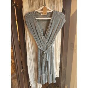 Caution to the Wind Black and White Striped Dress